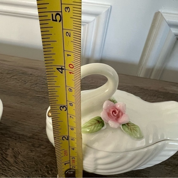 Hankook Korea Swan Bone China Porcelain Trinket Box Jewelry Box - Picture 14 of 14